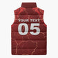 Custom Tunisia Football Sleeveless Puffer Jacket Eagle Cracked Texture Athletic