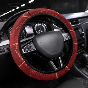 Tunisia Football Steering Wheel Cover Eagle Cracked Texture Athletic