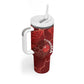 Custom Tunisia Football Tumbler With Handle Eagle Cracked Texture Athletic