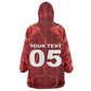 Custom Tunisia Football Wearable Blanket Hoodie Eagle Cracked Texture Athletic