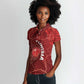 Custom Tunisia Football Women Polo Shirt Eagle Cracked Texture Athletic