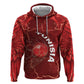 Custom Tunisia Football Zip Hoodie Eagle Cracked Texture Athletic