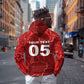 Custom Tunisia Football Zip Hoodie Eagle Cracked Texture Athletic