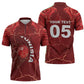 Custom Tunisia Football Zipper Polo Shirt Eagle Cracked Texture Athletic