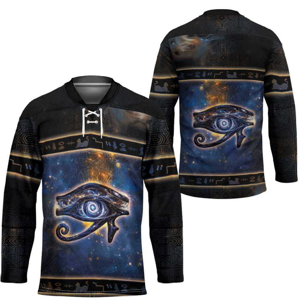 Egypt Eye Of Ra Hockey Jersey Galaxy Zodiac Universe