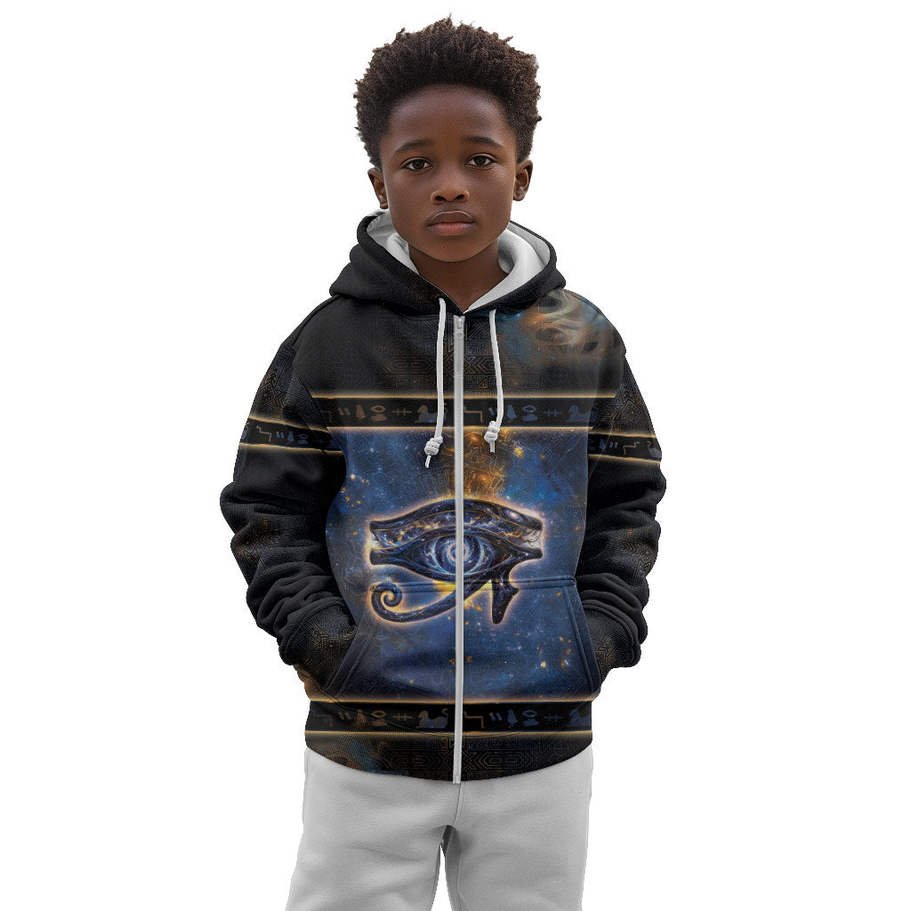 Egypt Eye Of Ra Kid Hoodie Galaxy Zodiac Universe