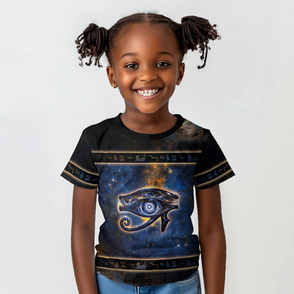 Egypt Eye Of Ra Kid T shirt Galaxy Zodiac Universe