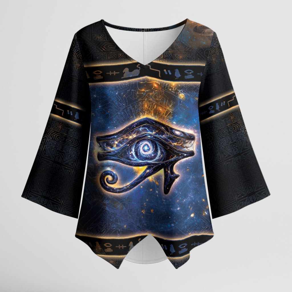 Egypt Eye Of Ra Kimono Sleeve Blouse Galaxy Zodiac Universe