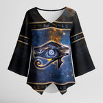 Egypt Eye Of Ra Kimono Sleeve Blouse Galaxy Zodiac Universe