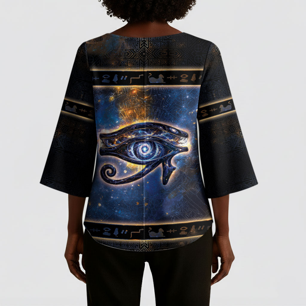 Egypt Eye Of Ra Kimono Sleeve Blouse Galaxy Zodiac Universe