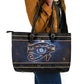 Egypt Eye Of Ra Leather Tote Bag Galaxy Zodiac Universe