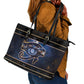 Egypt Eye Of Ra Leather Tote Bag Galaxy Zodiac Universe