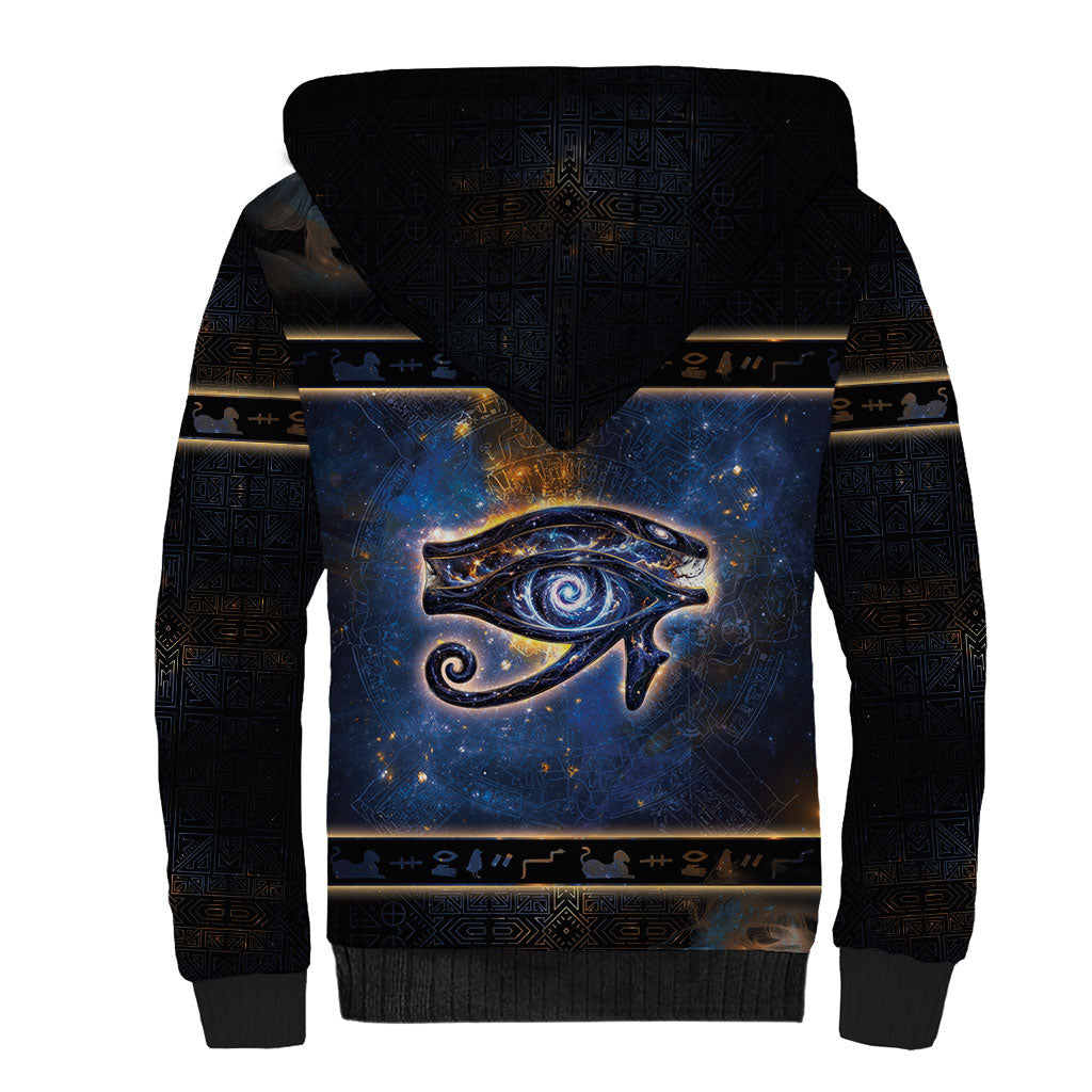 Egypt Eye Of Ra Sherpa Hoodie Galaxy Zodiac Universe