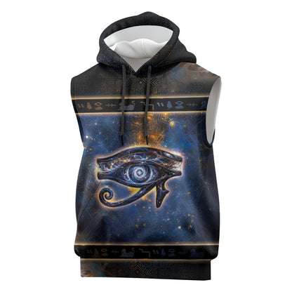 Egypt Eye Of Ra Sleeveless Hoodie Galaxy Zodiac Universe
