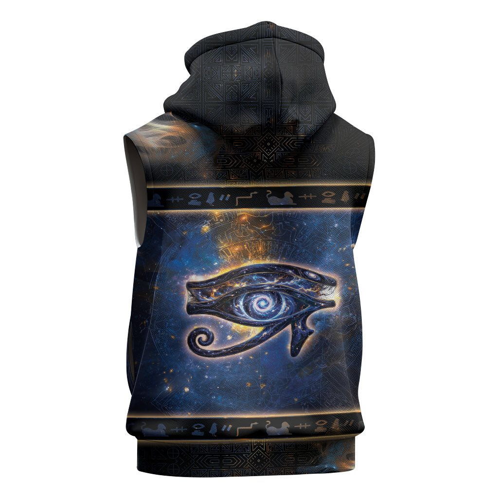 Egypt Eye Of Ra Sleeveless Hoodie Galaxy Zodiac Universe