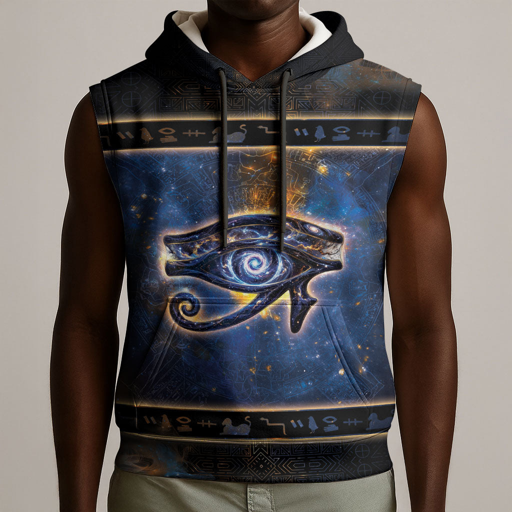 Egypt Eye Of Ra Sleeveless Hoodie Galaxy Zodiac Universe