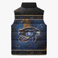 Egypt Eye Of Ra Sleeveless Puffer Jacket Galaxy Zodiac Universe