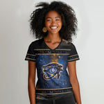 Egypt Eye Of Ra Women V-Neck T-Shirt Galaxy Zodiac Universe