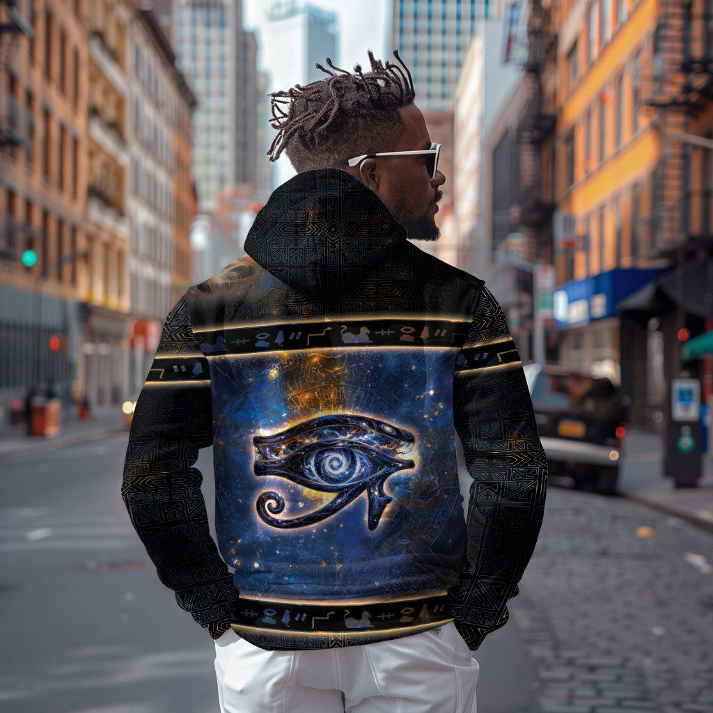 Egypt Eye Of Ra Zip Hoodie Galaxy Zodiac Universe