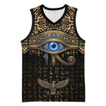 Egypt Eye of Horus Basketball Jersey Hieroglyphics Patterns Retro Style