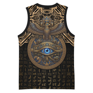 Egypt Eye of Horus Basketball Jersey Hieroglyphics Patterns Retro Style