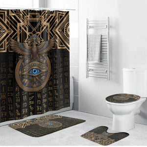 Egypt Eye of Horus Bathroom Set Hieroglyphics Patterns Retro Style
