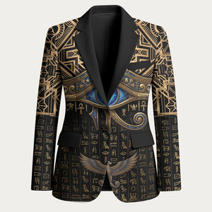 Egypt Eye of Horus Blazer Hieroglyphics Patterns Retro Style