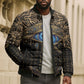 Egypt Eye of Horus Bomber Puffer Jacket Hieroglyphics Patterns Retro Style