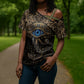 Egypt Eye of Horus Cross Shoulder Shirt Hieroglyphics Patterns Retro Style