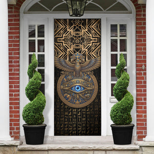 Egypt Eye of Horus Door Cover Hieroglyphics Patterns Retro Style