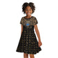 Egypt Eye of Horus Kid Short Sleeve Dress Hieroglyphics Patterns Retro Style