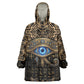 Egypt Eye of Horus Kid Wearable Blanket Hoodie Hieroglyphics Patterns Retro Style