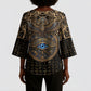 Egypt Eye of Horus Kimono Sleeve Blouse Hieroglyphics Patterns Retro Style