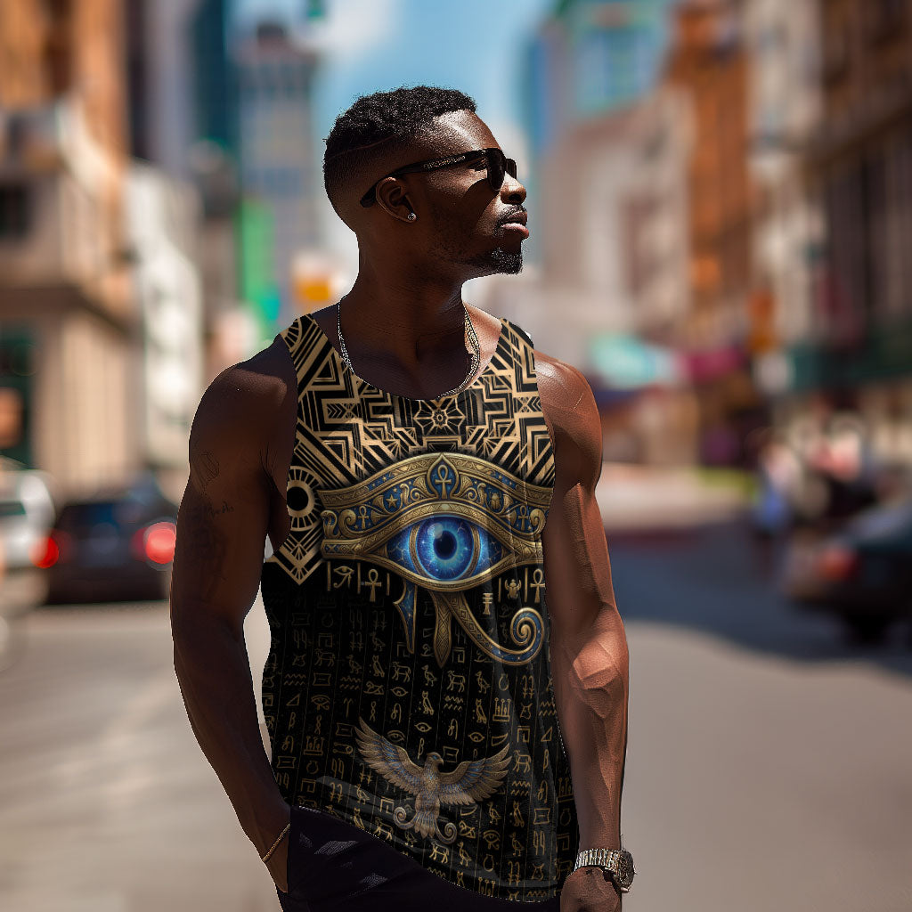Egypt Eye of Horus Men Tank Top Hieroglyphics Patterns Retro Style