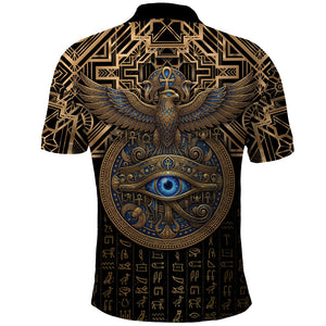 Egypt Eye of Horus Polo Shirt Hieroglyphics Patterns Retro Style
