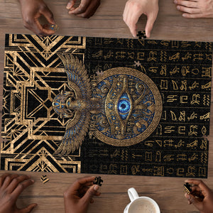 Egypt Eye of Horus Puzzle Hieroglyphics Patterns Retro Style