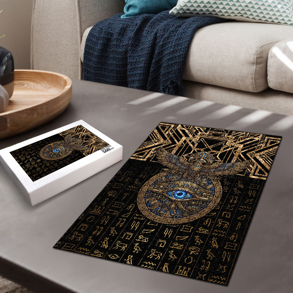 Egypt Eye of Horus Puzzle Hieroglyphics Patterns Retro Style