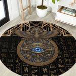 Egypt Eye of Horus Round Carpet Hieroglyphics Patterns Retro Style