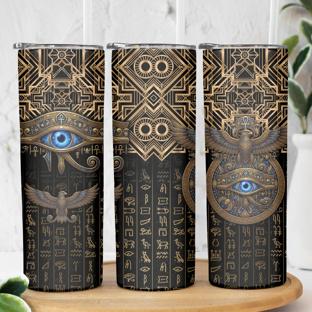 Egypt Eye of Horus Skinny Tumbler Hieroglyphics Patterns Retro Style