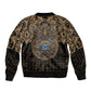 Egypt Eye of Horus Sleeve Zip Bomber Jacket Hieroglyphics Patterns Retro Style