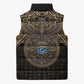 Egypt Eye of Horus Sleeveless Puffer Jacket Hieroglyphics Patterns Retro Style