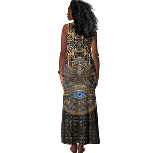 Egypt Eye of Horus Tank Maxi Dress Hieroglyphics Patterns Retro Style