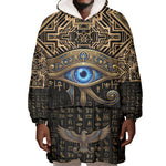 Egypt Eye of Horus Wearable Blanket Hoodie Hieroglyphics Patterns Retro Style