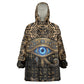Egypt Eye of Horus Wearable Blanket Hoodie Hieroglyphics Patterns Retro Style