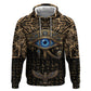 Egypt Eye of Horus Zip Hoodie Hieroglyphics Patterns Retro Style