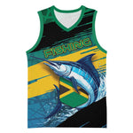 Personalized Afro-Jamaicans Fishing Basketball Jersey Blue Marlin Fish