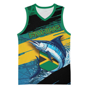 Personalized Afro-Jamaicans Fishing Basketball Jersey Blue Marlin Fish