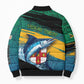 Personalized Afro-Jamaicans Fishing Bomber Puffer Jacket Blue Marlin Fish