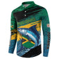Personalized Afro-Jamaicans Fishing Button Sweatshirt Blue Marlin Fish