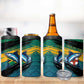 Personalized Afro-Jamaicans Fishing 4 in 1 Can Cooler Tumbler Blue Marlin Fish